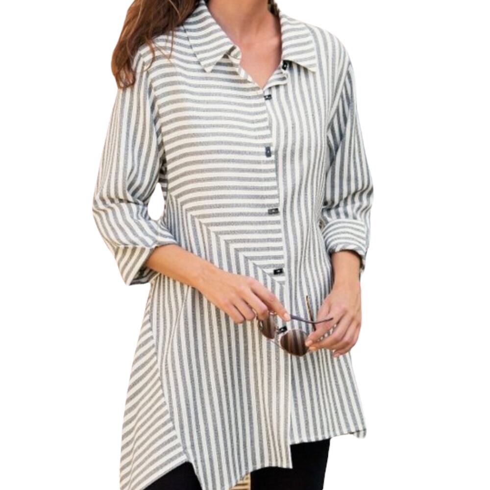 Soft Surroundings Stand Out Tunic‎ Career Workwear Cotton Blend Small